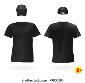 Black men's t-shirts and baseball cap.