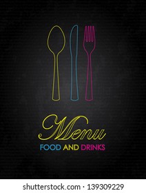black menu over vintage background vector illustration