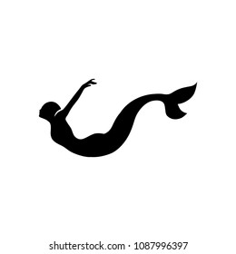 black mermaid swimming 