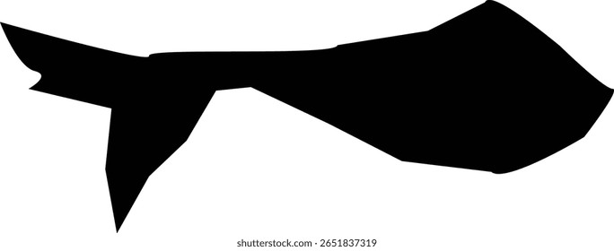 Black mermaid tail silhouette icon vector illustration for fantasy and ocean graphic designs, fantasy themes, ocean designs, children’s illustrations,logos.Black mermaid tail silhouette icon in vector