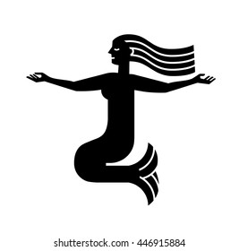 Black Mermaid Vector Icon