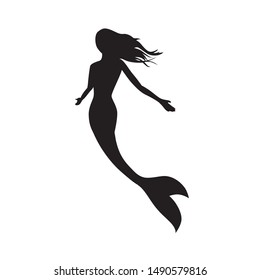 Vector Illustrations Silhouette Mermaid Stock Vector (Royalty Free ...