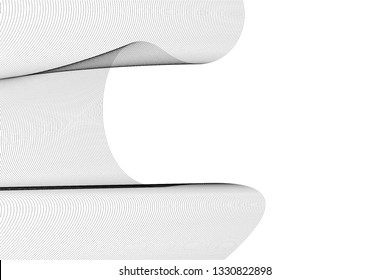 Black mesh grid curved lines futuristic modern template black isolated on white vector background
