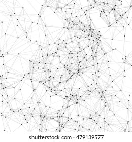 Black Mesh on White Background | Abstract Modern Network Vector Illustration