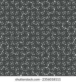 Black mesh with small holes that contour some convolutions. Dark net background. Flecked texture. Vector seamless.