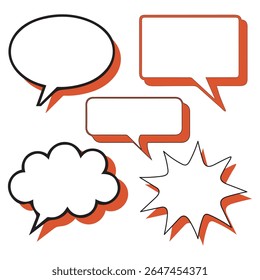Black message box with a bubbly shadow. Vintage design in pop art style stock vector.