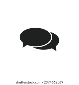 Black message bubble icon on white background.