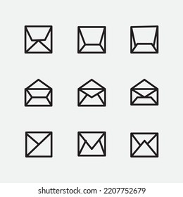 Plantilla de diseño de iconos de mensajes negros, adecuada para necesidades de diseño que simbolizan la mensajería