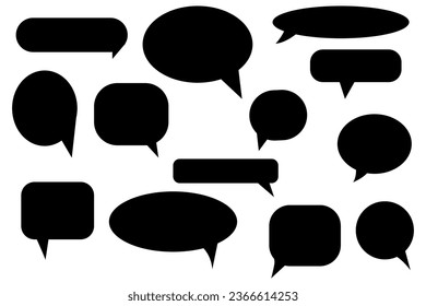 Black message icons for chat. Dialogue icons. Vector illustration. EPS 10.