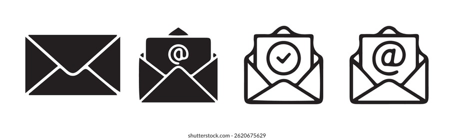 Black message, mail icon vector. Chat message icon set, Chat speech bubble, Social media message. Vector illustration eps 10