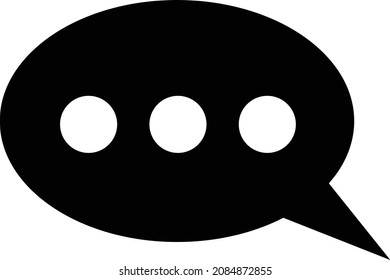 Black message speech bubble. Three dots. vector.