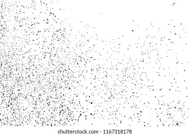 Black Messy Texture Template On White Background. Dust Overlay Distress. Grunge Elements With Grain And Noise. Vector Monochrome Illustration,Eps 10.