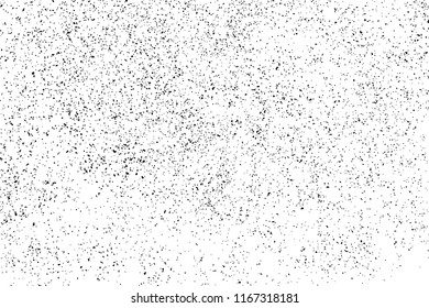 Black Messy Texture Template On White Background. Dust Overlay Distress. Grunge Elements With Grain And Noise. Vector Monochrome Illustration,Eps 10.