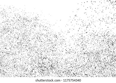 Black Messy Texture Template On White Background. Dust Overlay Distress. Grunge Elements With Grain And Noise. Vector Monochrome Illustration,Eps 10.