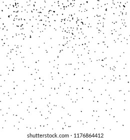 Black Messy Texture Template On White Background. Dust Overlay Distress. Grunge Elements With Grain And Noise. Vector Monochrome Illustration,Eps 10.