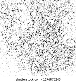 Black Messy Texture Template On White Background. Dust Overlay Distress. Grunge Elements With Grain And Noise. Vector Monochrome Illustration,Eps 10.