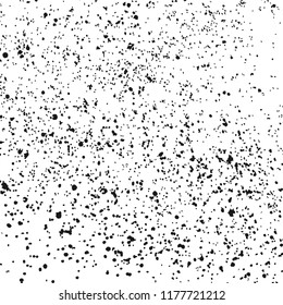 Black Messy Texture Template On White Background. Dust Overlay Distress. Grunge Elements With Grain And Noise. Vector Monochrome Illustration,Eps 10.