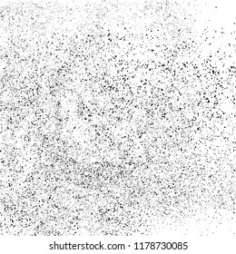 Black Messy Texture Template On White Background. Dust Overlay Distress. Grunge Elements With Grain And Noise. Vector Monochrome Illustration,Eps 10.