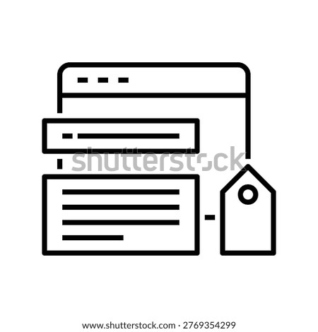 Black Meta Tags Icon with line or outline style