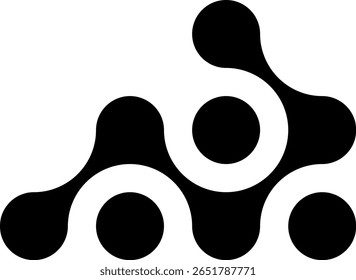 Black metaball icon for creating label designs, textures, templates, backgrounds. Isolated vector illustration.	