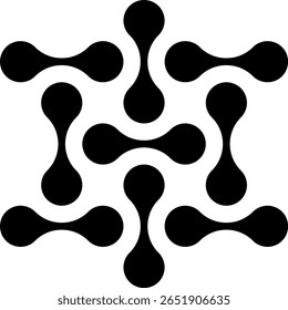 
Icono de metaball negro para crear diseños de etiquetas, texturas, Plantillas y fondos. Composición minimalista de gotas líquidas conectadas. Ilustración vectorial aislada.