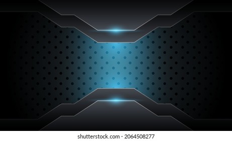 black metal abstract background with overlap layer. technology background design vector