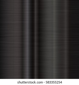 Black Metal abstract technology background with polished, brushed texture, chrome, silver, steel, aluminum for design concepts, web, prints, posters, wallpapers, interfaces. Vector illustration.