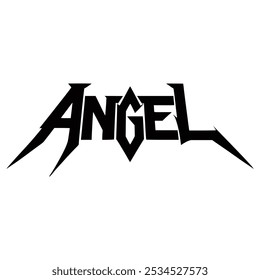 black metal angel fashion music tshirt sticker vector illustration template design