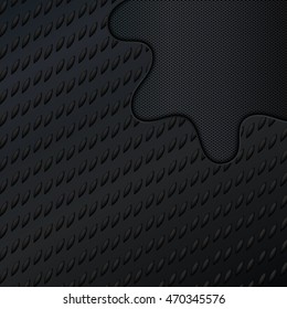 Black metal background with space for text. Vector design template