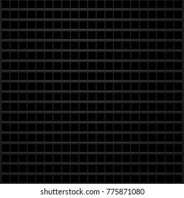 Black metal background with square holes