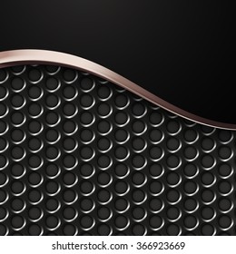 Black metal background with wave and grill