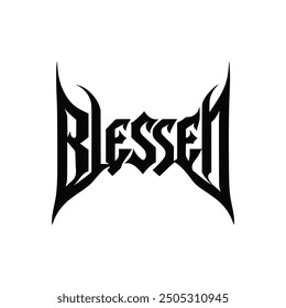 black metal band blessed sticker t shirt fashion vector illustration template design