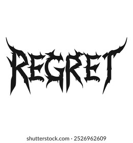 black metal band regret fashion sticker t shirt vector illustration template design