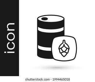 Black Metal beer keg icon isolated on white background.  Vector