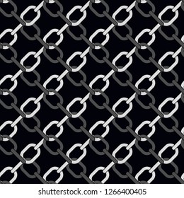 black and metal chain on black seamless vector background. eps10