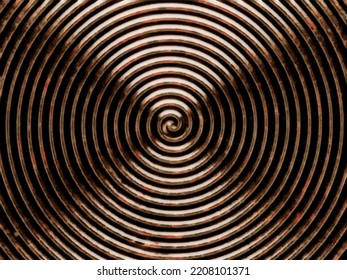 black and metal circular lines