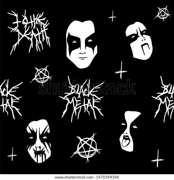 993 Corpse Paint Immagini Foto Stock E Grafica Vettoriale Shutterstock   Black Metal Corpse Paint Seamless 600w 1470394346 