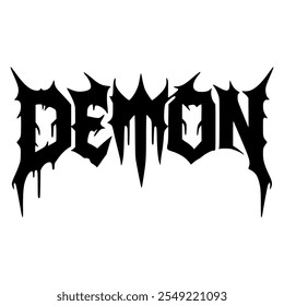 Black Metal Demon Moda Pegatina Camiseta Música Ilustración vectorial Diseño de Plantilla