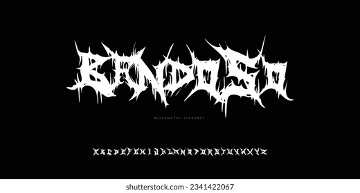 black metal font underground music bloody rock root horror chaotic satanic alphabet typeface typography letter 