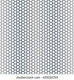 Black metal honeycomb mesh pattern seamless design on white background vector illustration.