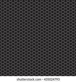 Black metal honeycomb mesh pattern seamless design on white background vector illustration.