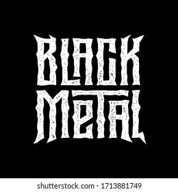 black metal lettering in gothic style