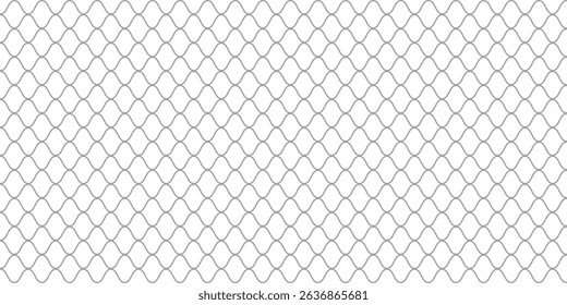 Ilustración vectorial de patrón transparente de malla de metal negro. Patrón de rejilla de metal. Patrón de valla de Enlace de cadena de alambre de acero de silueta. Vector ilusration	