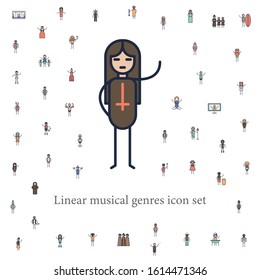 black metal musician icon. musical genres icons universal set for web and mobile