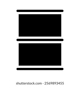 Black metal oil barrel icon. Concept of energy, industry, and fuel.