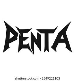 black metal penta fashion sticker t shirt música vetor ilustração modelo design