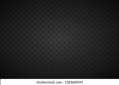 Black metal plate texture, stainless steel background with gradient, modern vector illustration