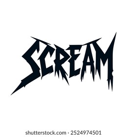 black metal scream t shirt fashion sticker vector illustration template design