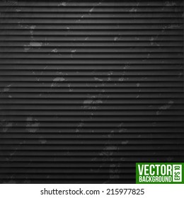 Black metal shutter stripe background. Retro pattern