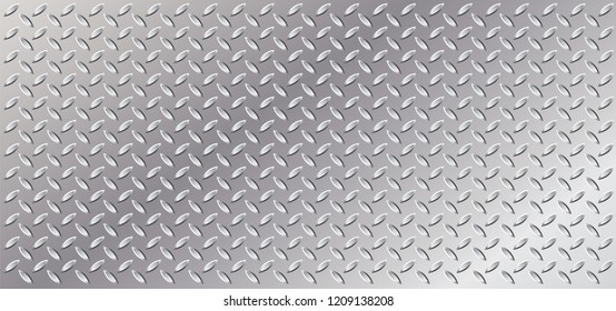 Black metal steel plate or stainless texture background. Perforated sheet metal. Vector dot or grid pattern. Seamless, geometric sign. Aluminum,  silver surface banner. Top front view. Zigzag